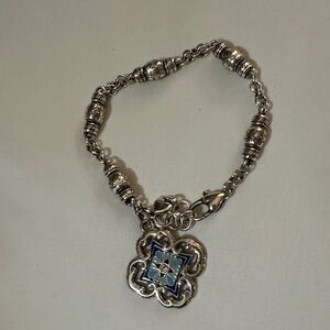Brighton Silver Bracelet with Blue Enamel Charm
